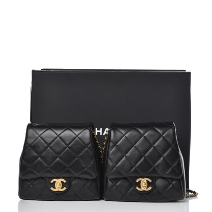 Chanel Lambskin Quilted Side Packs Black 17 of 17