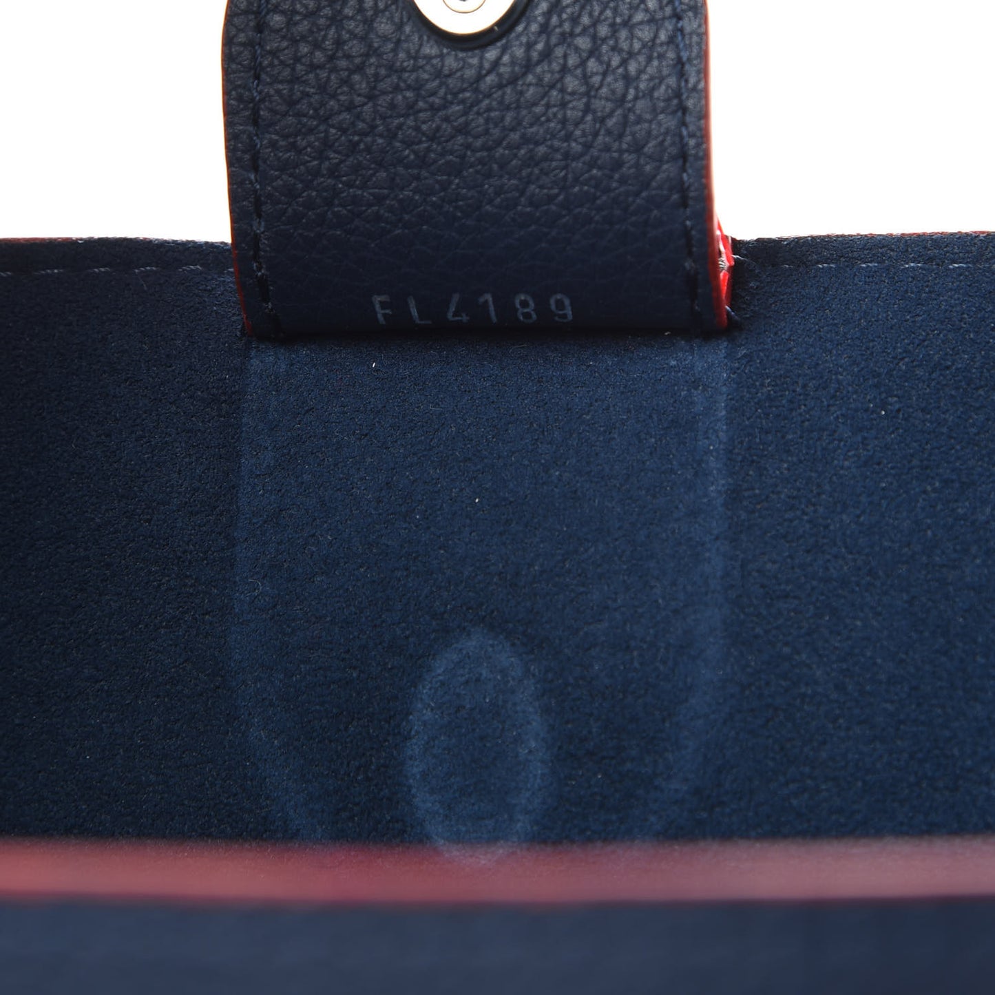 Calfskin Lockme Go Tote Marine Rouge