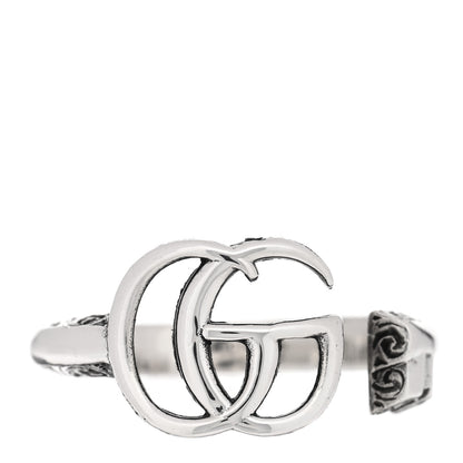 Gucci Sterling Silver GG Marmont Key Motif Ring 55 7.25 1 of 4