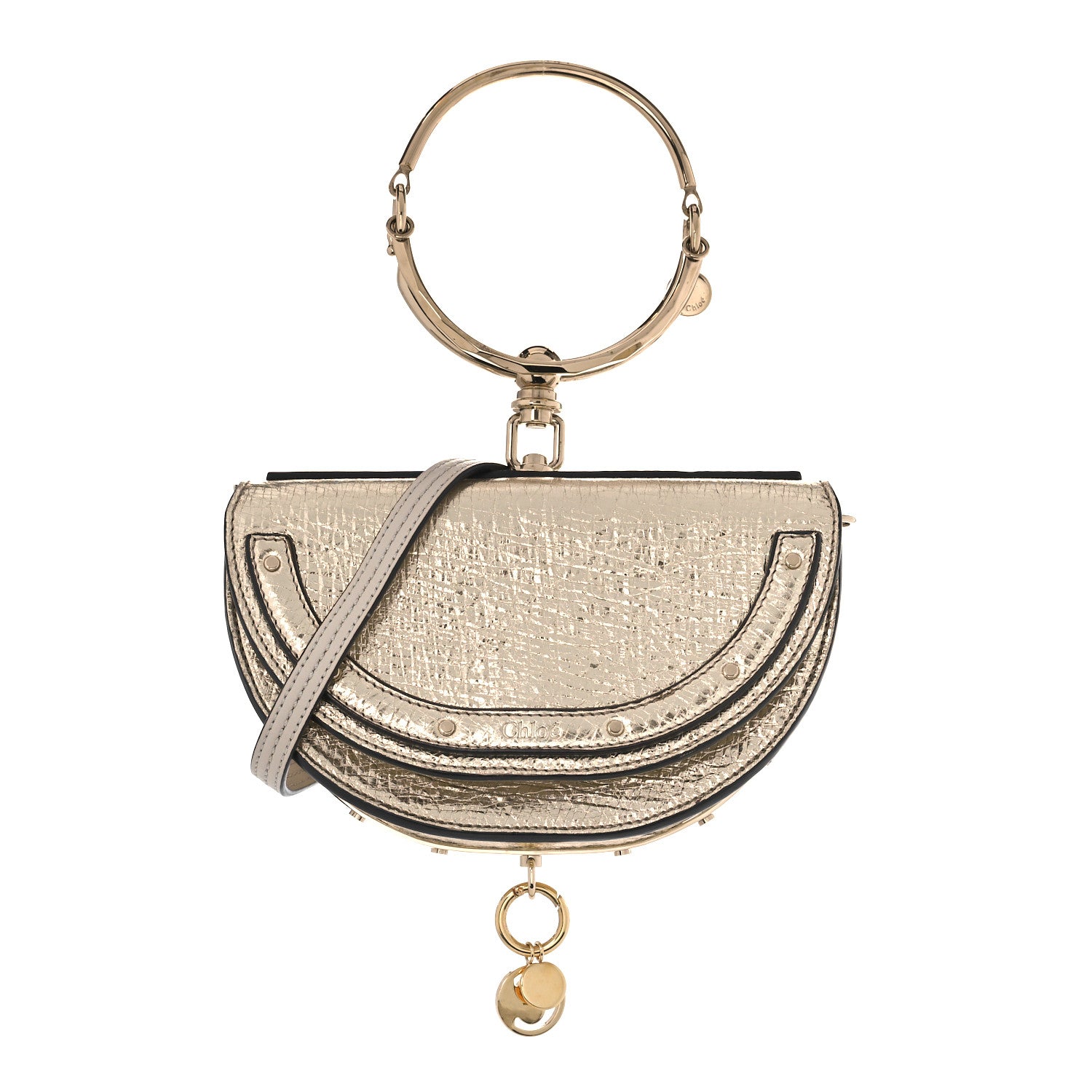 Chloe Metallic Calfskin Small Nile Bracelet Minaudiere Bag Gold 1 of 10