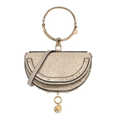 Chloe Metallic Calfskin Small Nile Bracelet Minaudiere Bag Gold 1 of 10