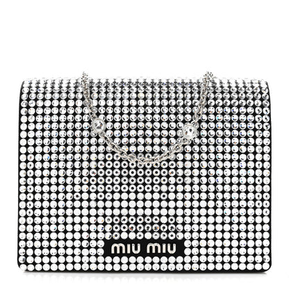 Miu Miu Nappa Crystal Starlight Mini Clutch Bag Black 1 of 9