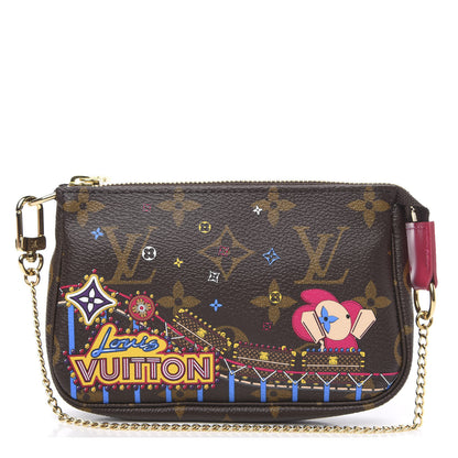 Louis Vuitton Monogram 2020 Christmas Animation Roller Coaster Mini Pochette Accessories Pivoine 1 of 8