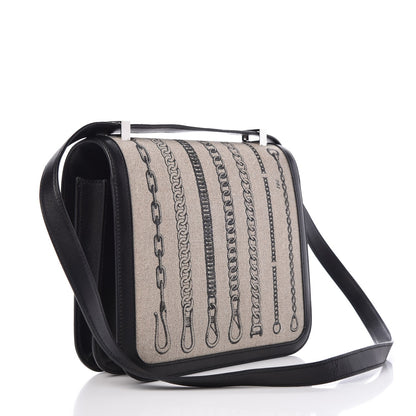 Hermes Swift Toile Dechainee Constance 24 Ficelle Black 3 of 8