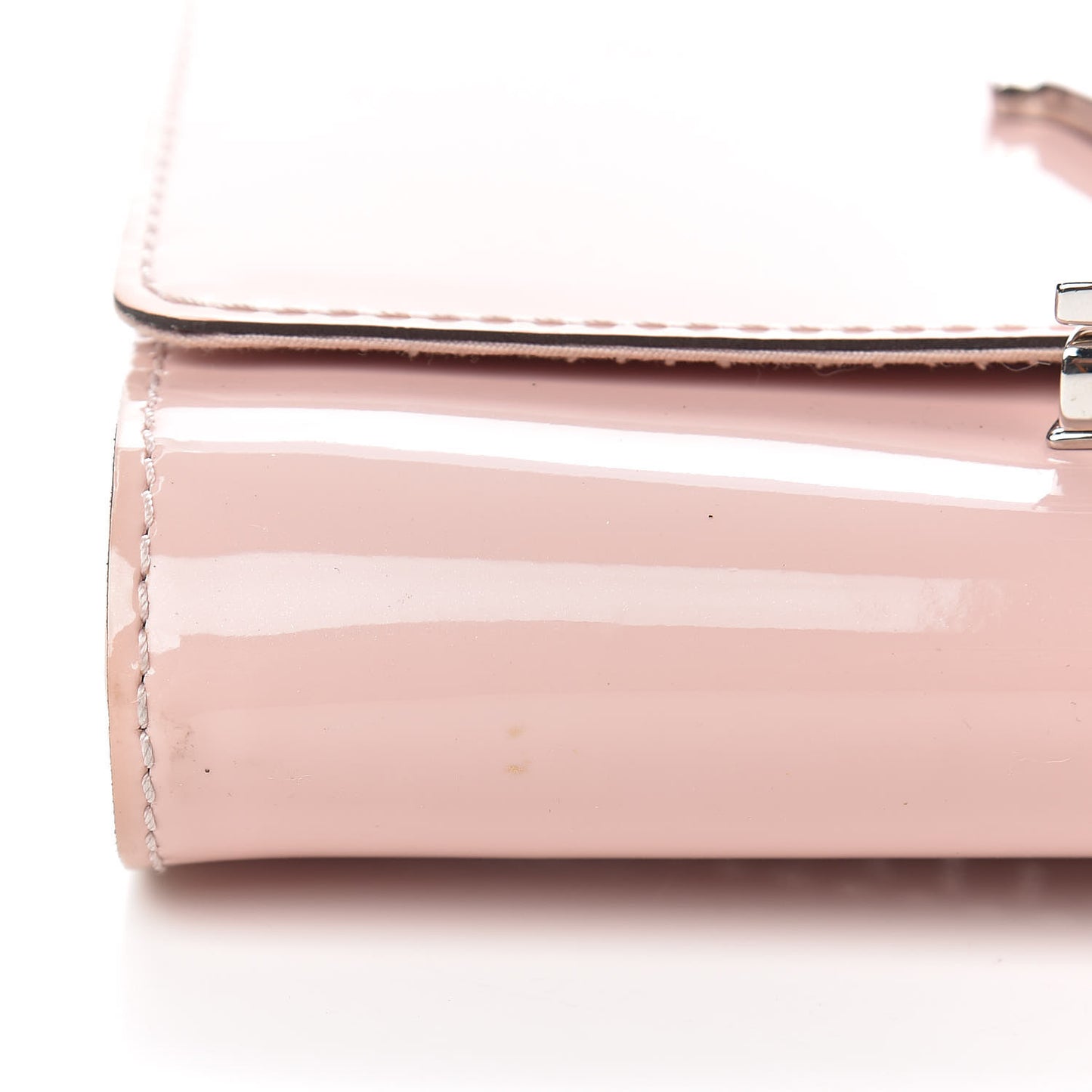 Patent Chain Louise MM Rose Ballerine