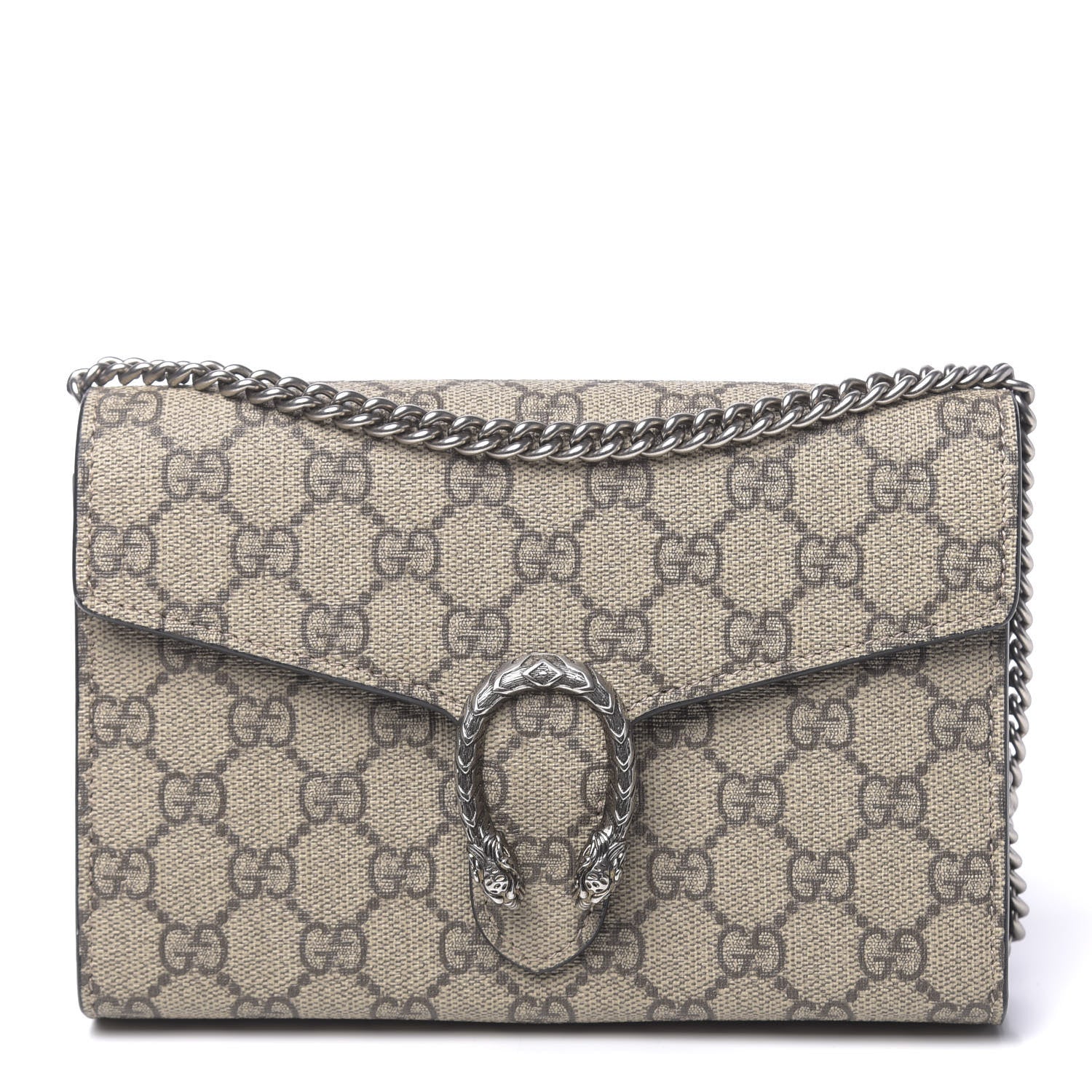 Gucci GG Supreme Monogram Mini Dionysus Chain Wallet Beige Black 1 of 10