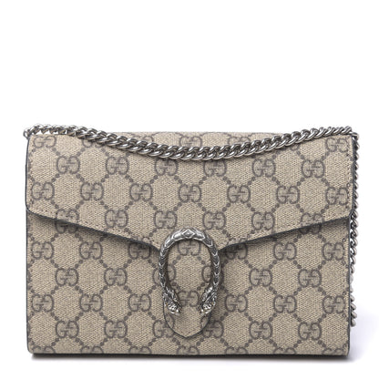 Gucci GG Supreme Monogram Mini Dionysus Chain Wallet Beige Black 1 of 10