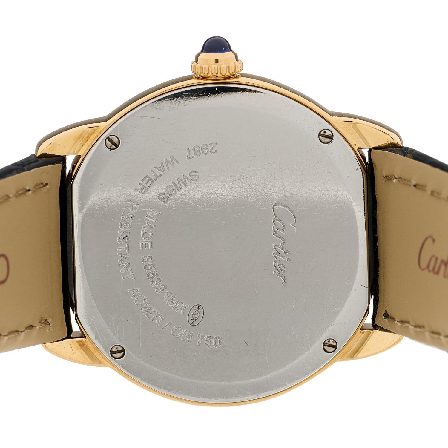 Cartier Stainless Steel 18K Yellow Gold Alligator 29mm Ronde Solo Quartz Watch 4 of 4