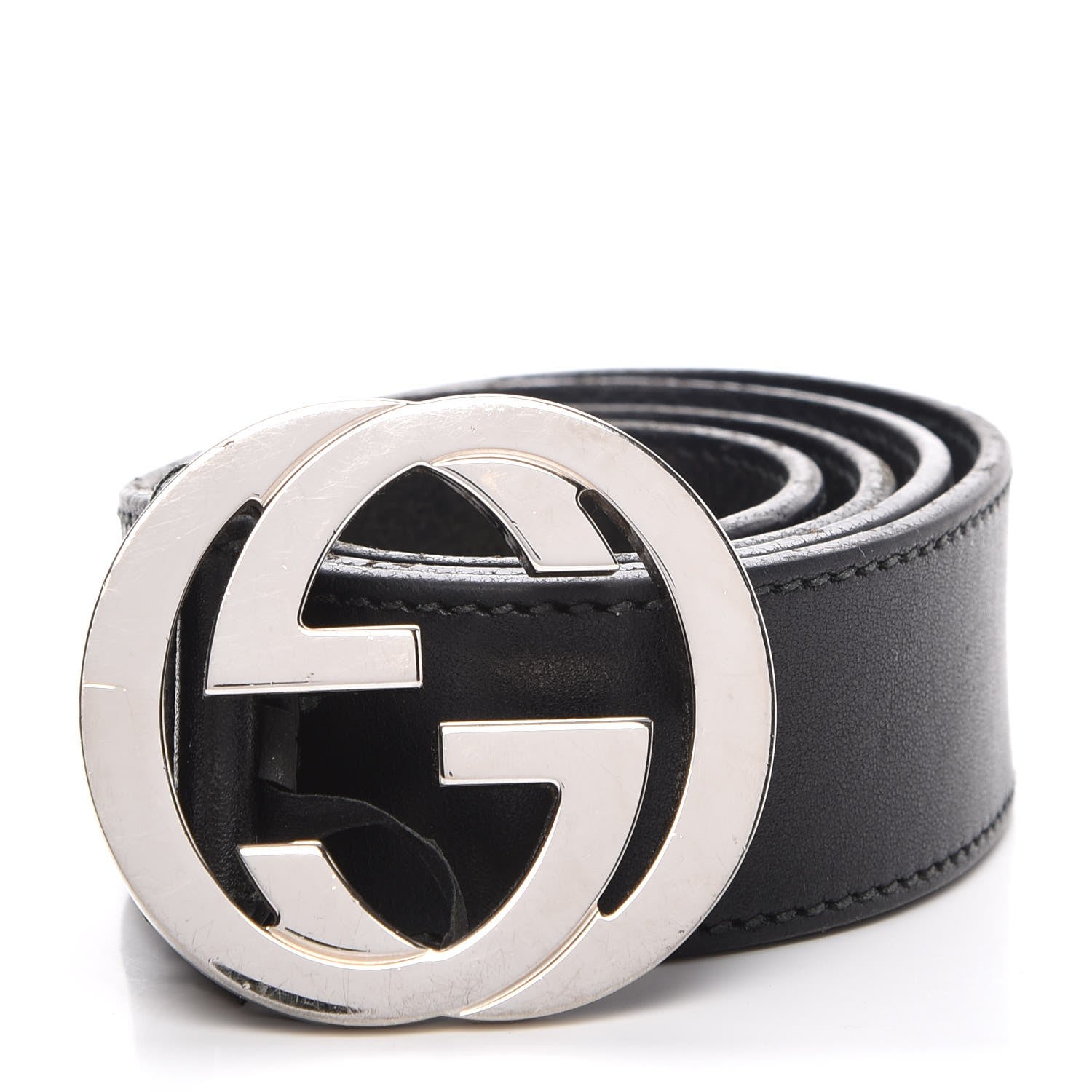 Gucci Calfskin GG Interlocking Belt 90 36 Black 1 of 7