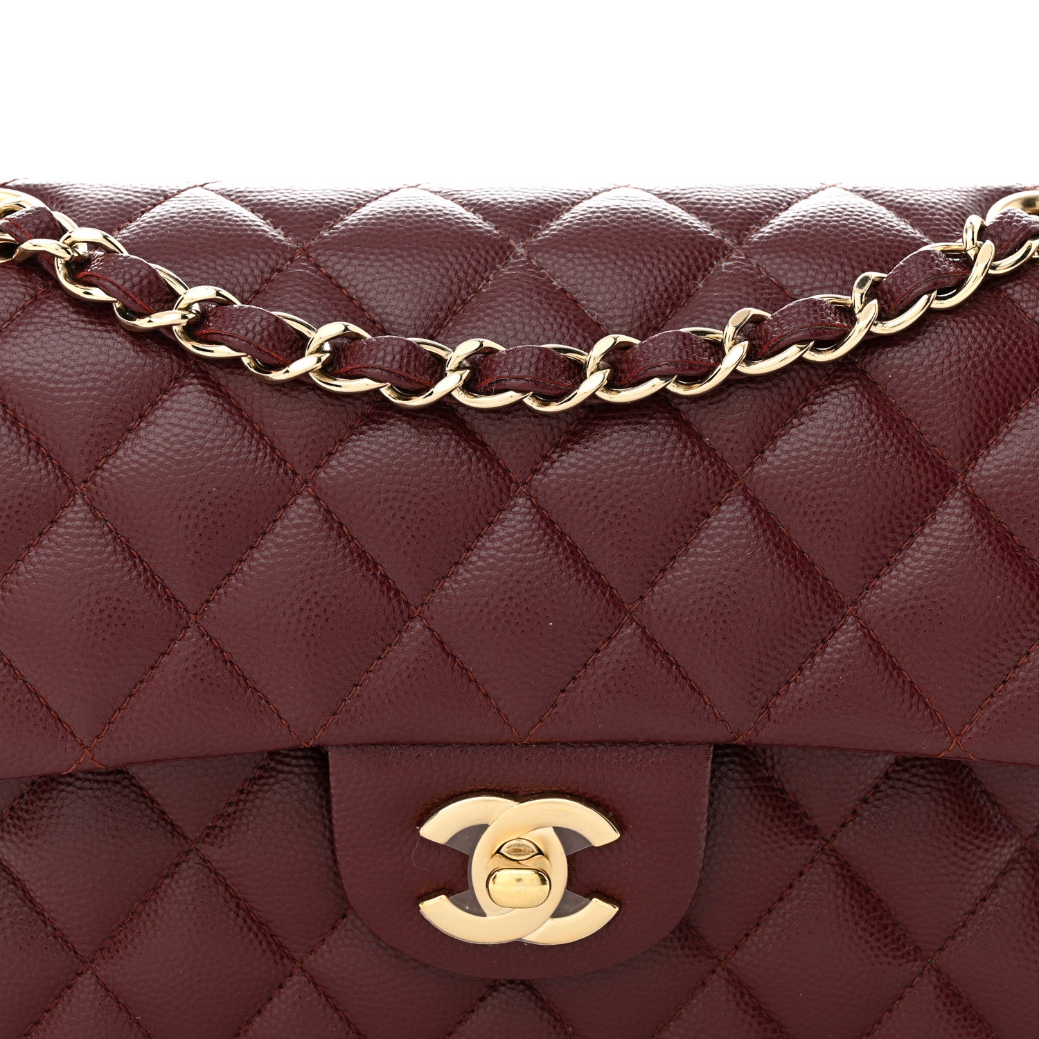 Chanel Caviar Quilted Small Double Flap Burgundy 8 of 11