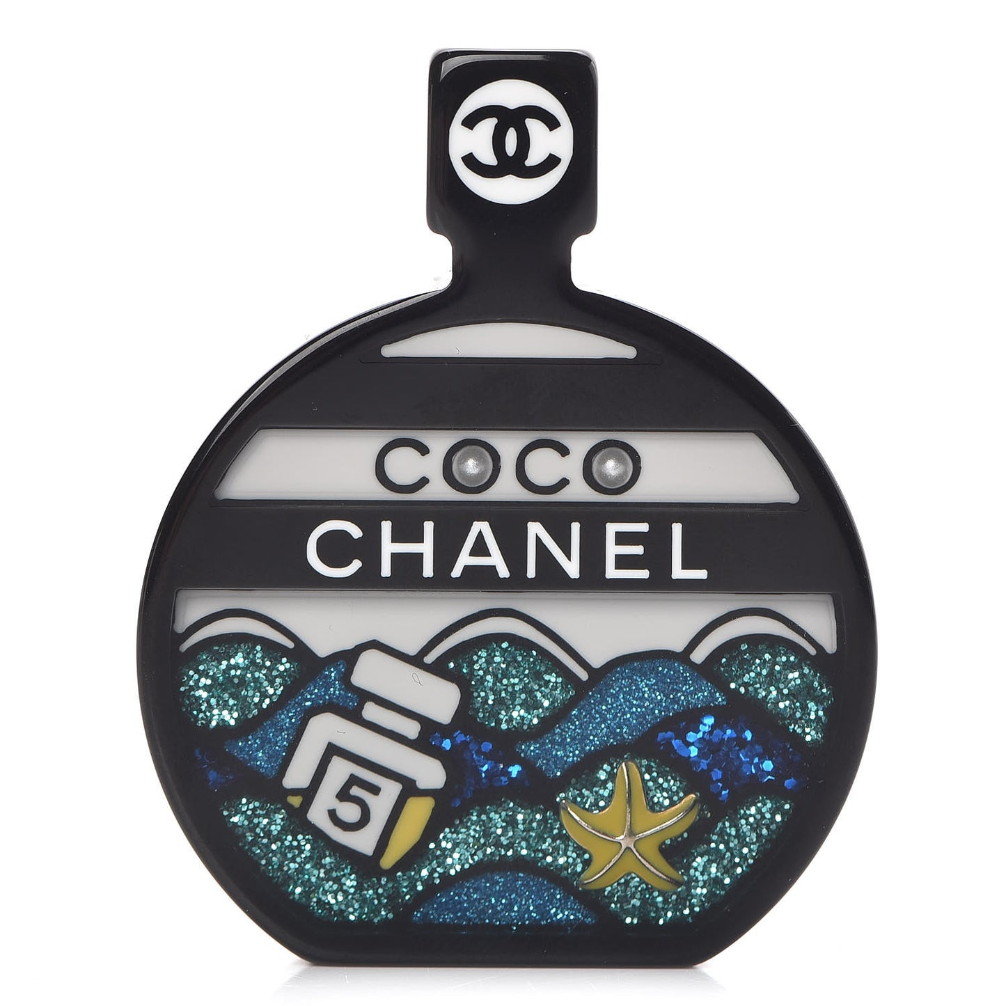 Resin CC Perfume Bottle Brooch Multicolor