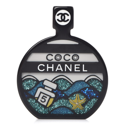 Chanel Resin CC Perfume Bottle Brooch Multicolor 1 of 5
