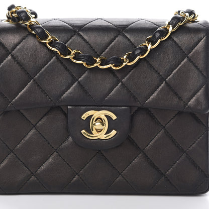 Chanel Lambskin Quilted Mini Square Flap Bag Black 9 of 13