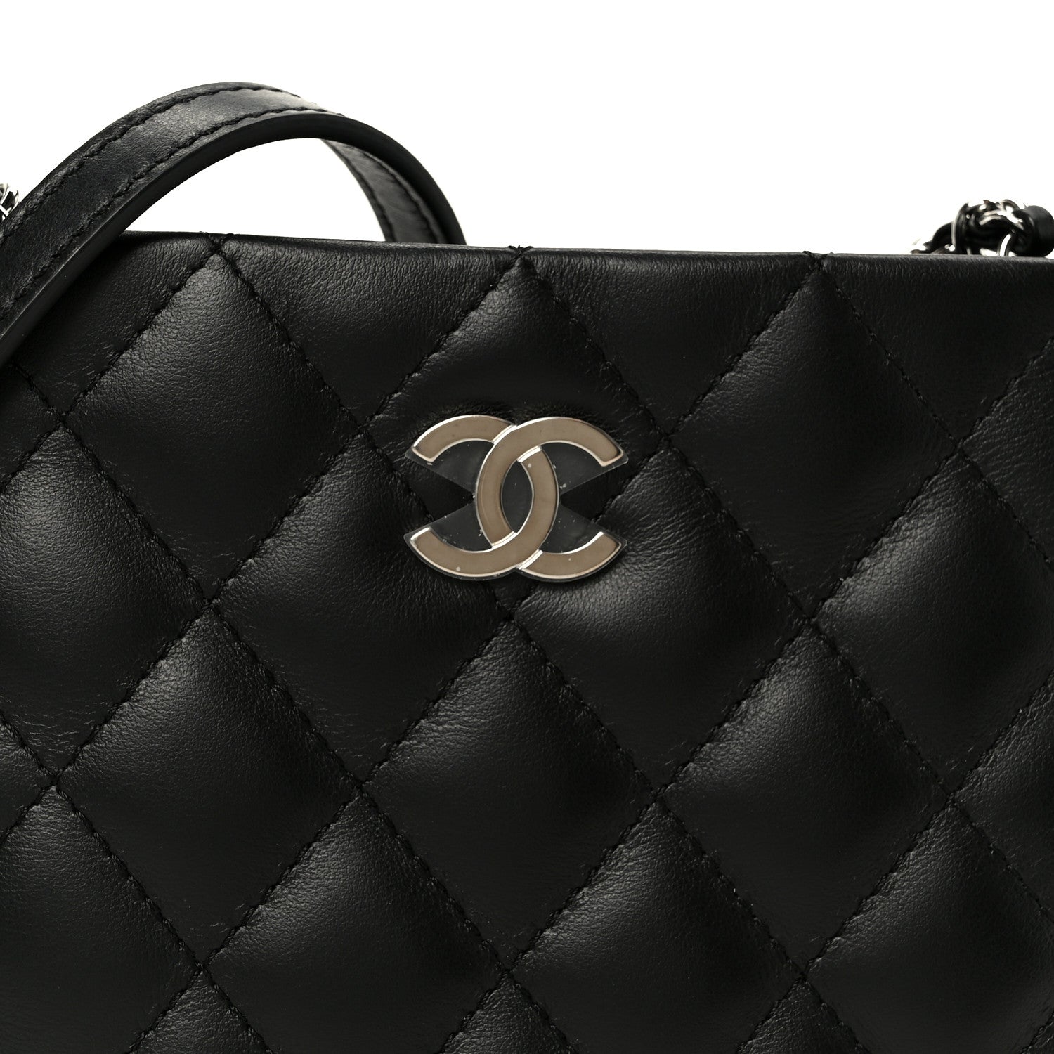 Chanel Lambskin Quilted Uniform Crossbody Bag Black 8 of 11