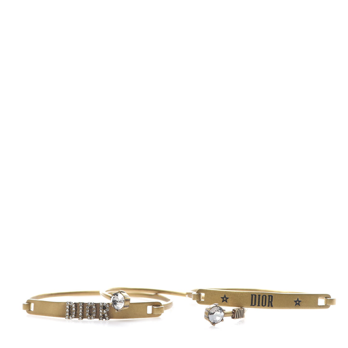 Metal Crystal Dio(r)evolution Bracelet Set Gold