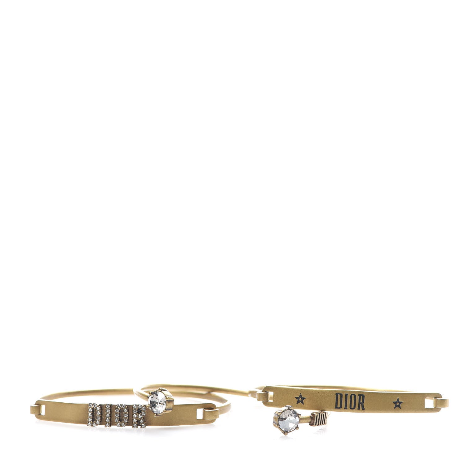 Christian Dior Metal Crystal Dio(r)evolution Bracelet Set Gold 1 of 7
