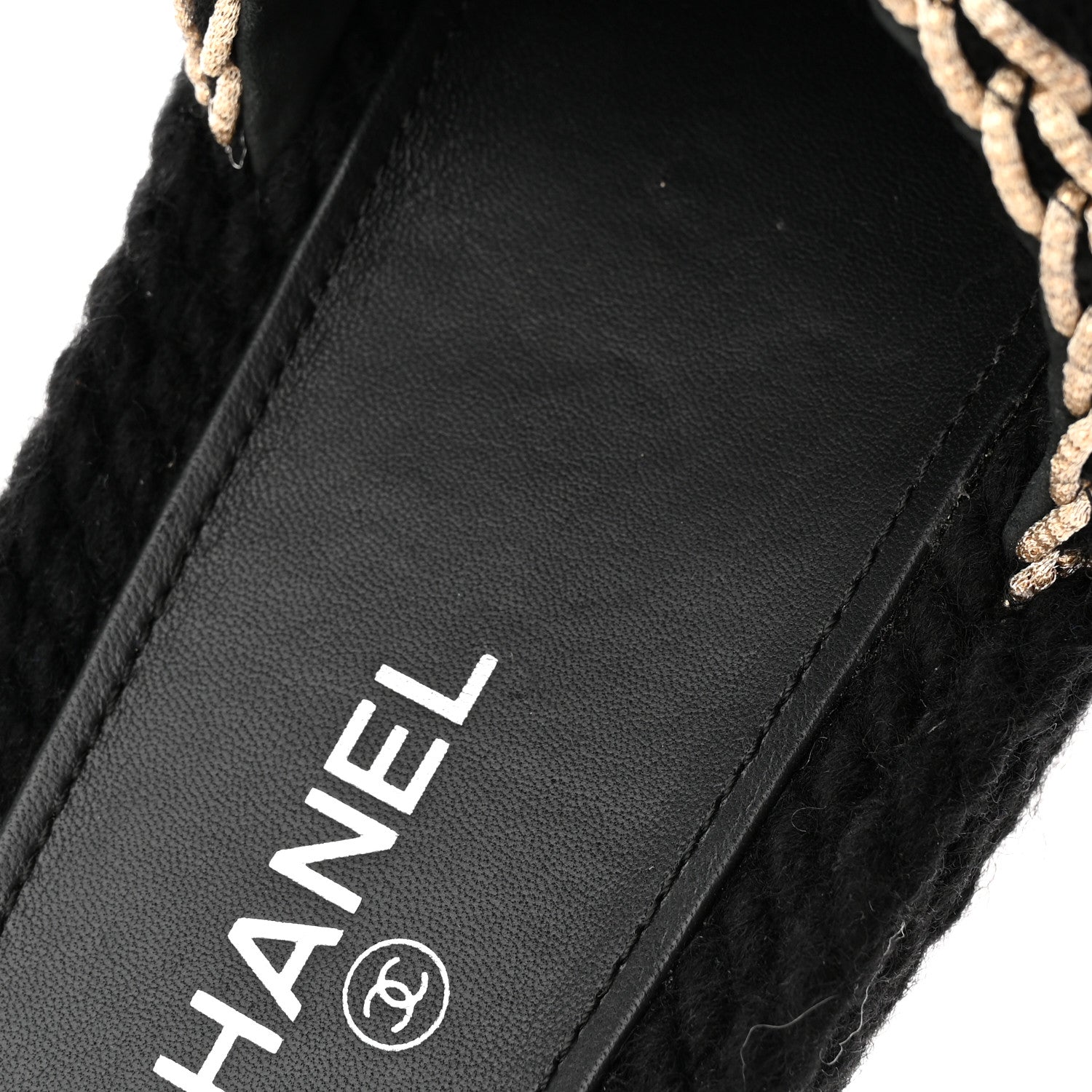 Chanel Braided Knit CC Mules 39 Black Gold 9 of 12