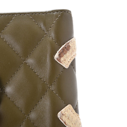 Chanel Calfskin Python Quilted Cambon Bi-Fold Wallet Khaki 10 of 12