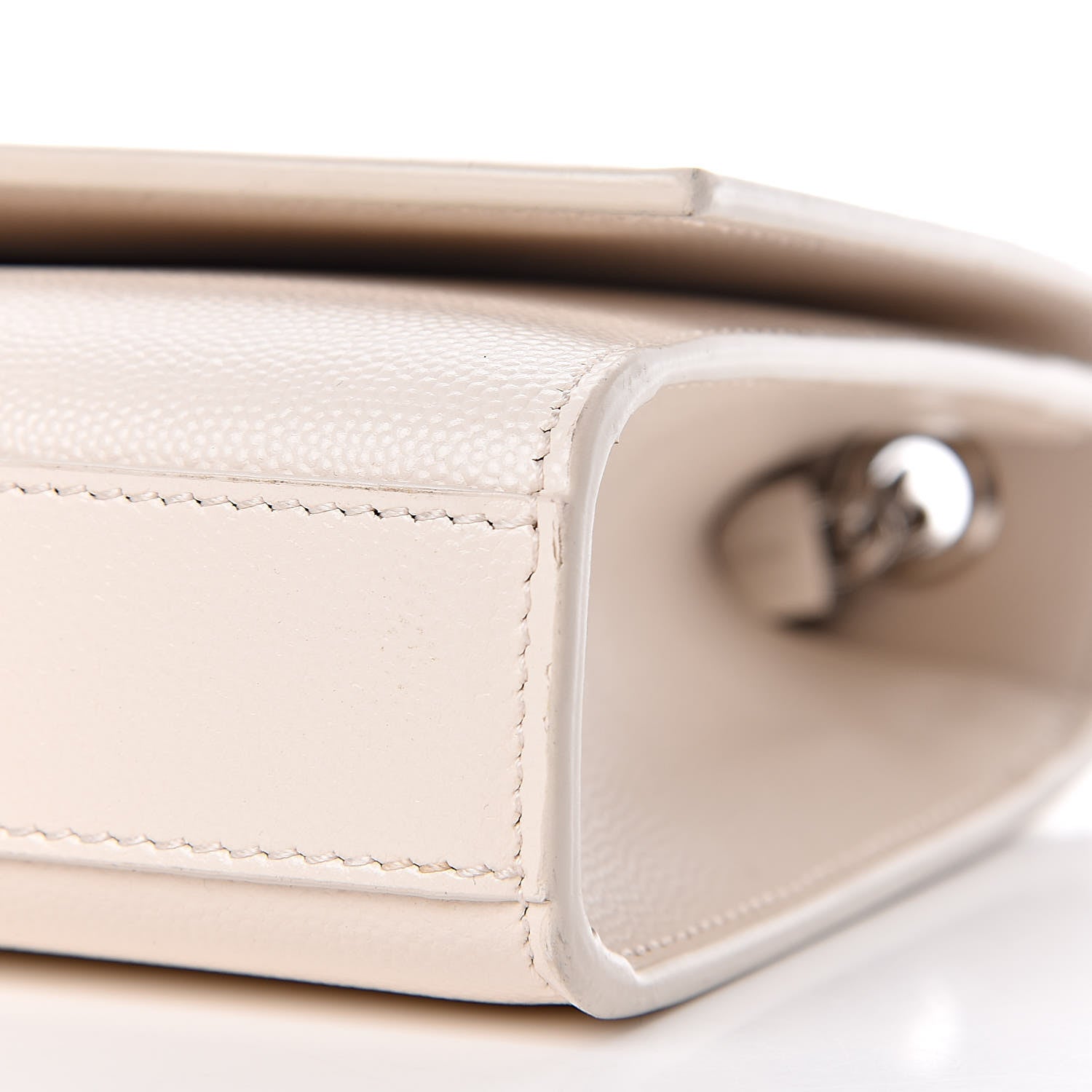 Saint Laurent Grain De Poudre Small Monogram Kate Satchel Icy White 9 of 9