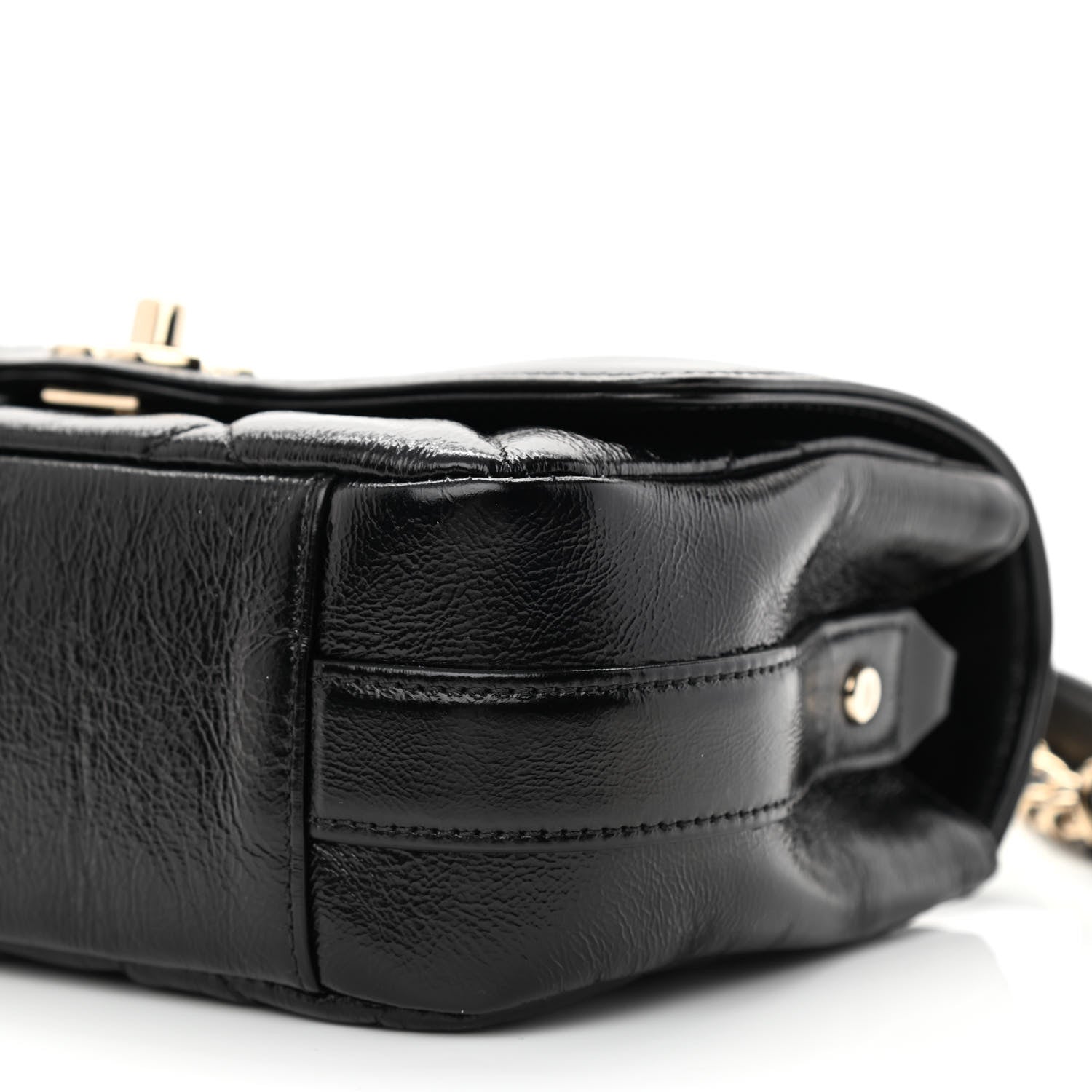 Chanel Crumpled Glazed Lambskin Quilted Mini Flap Black 9 of 10