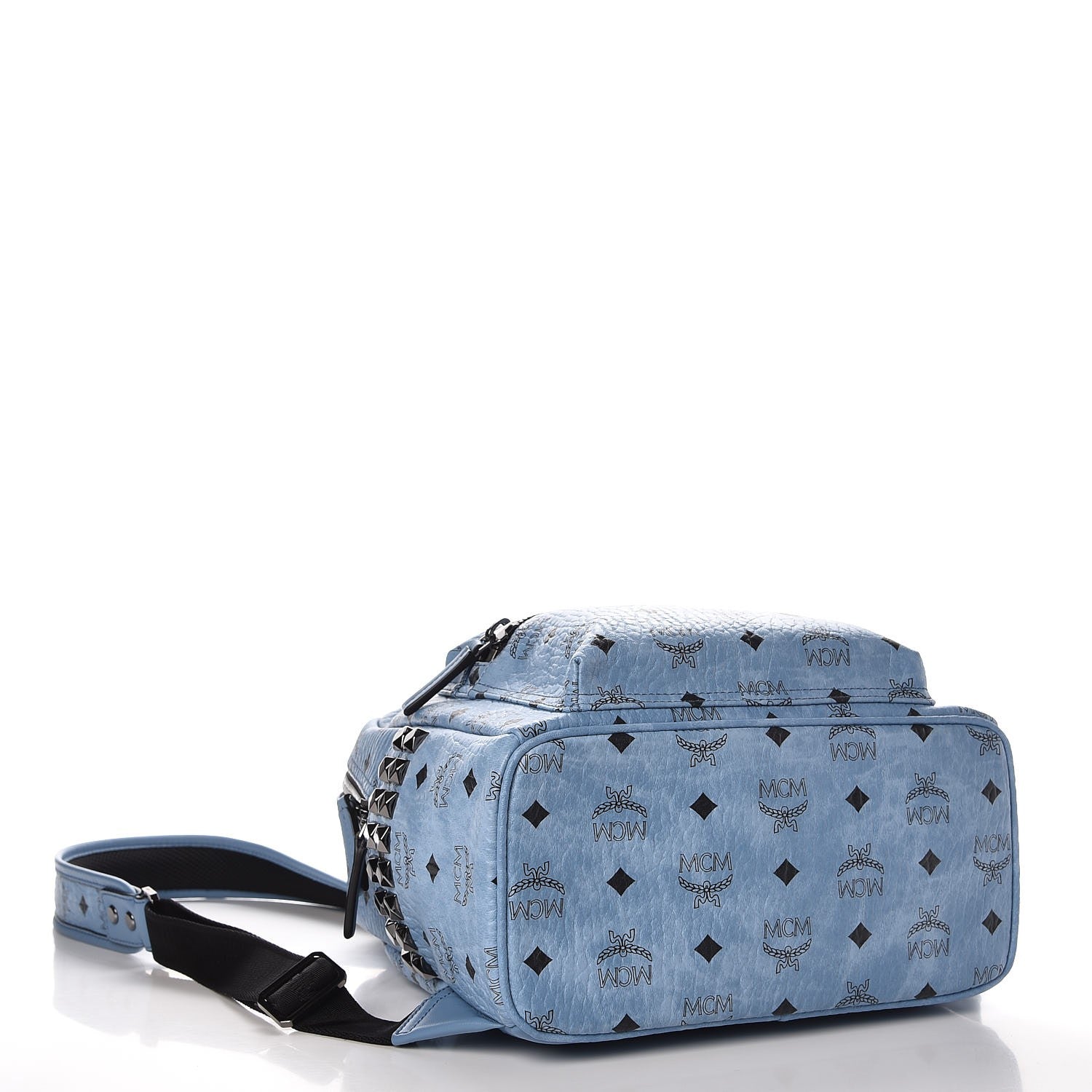 MCM Visetos Small Side Stud Stark Backpack Blue 4 of 10