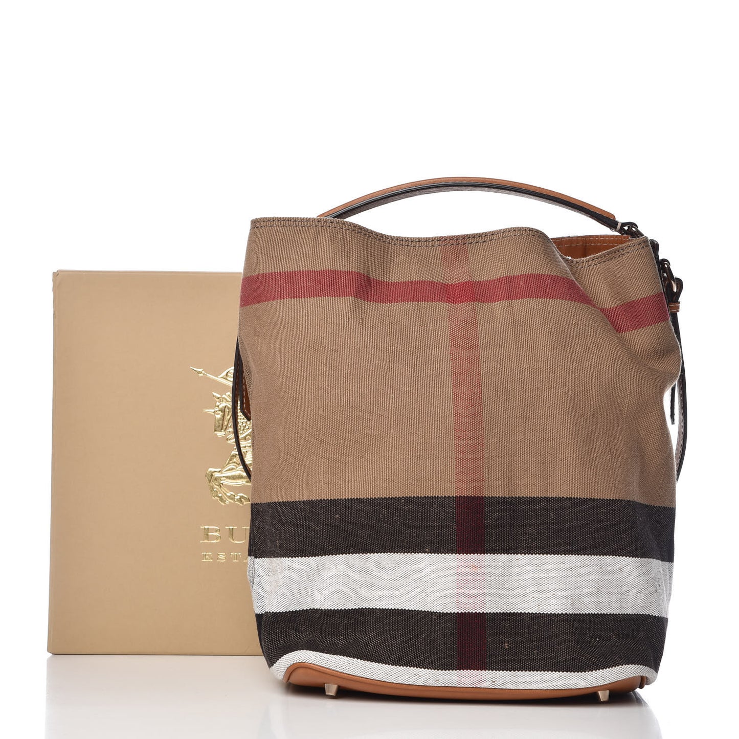 Canvas Mega Check Medium Ashby Hobo Saddle Brown