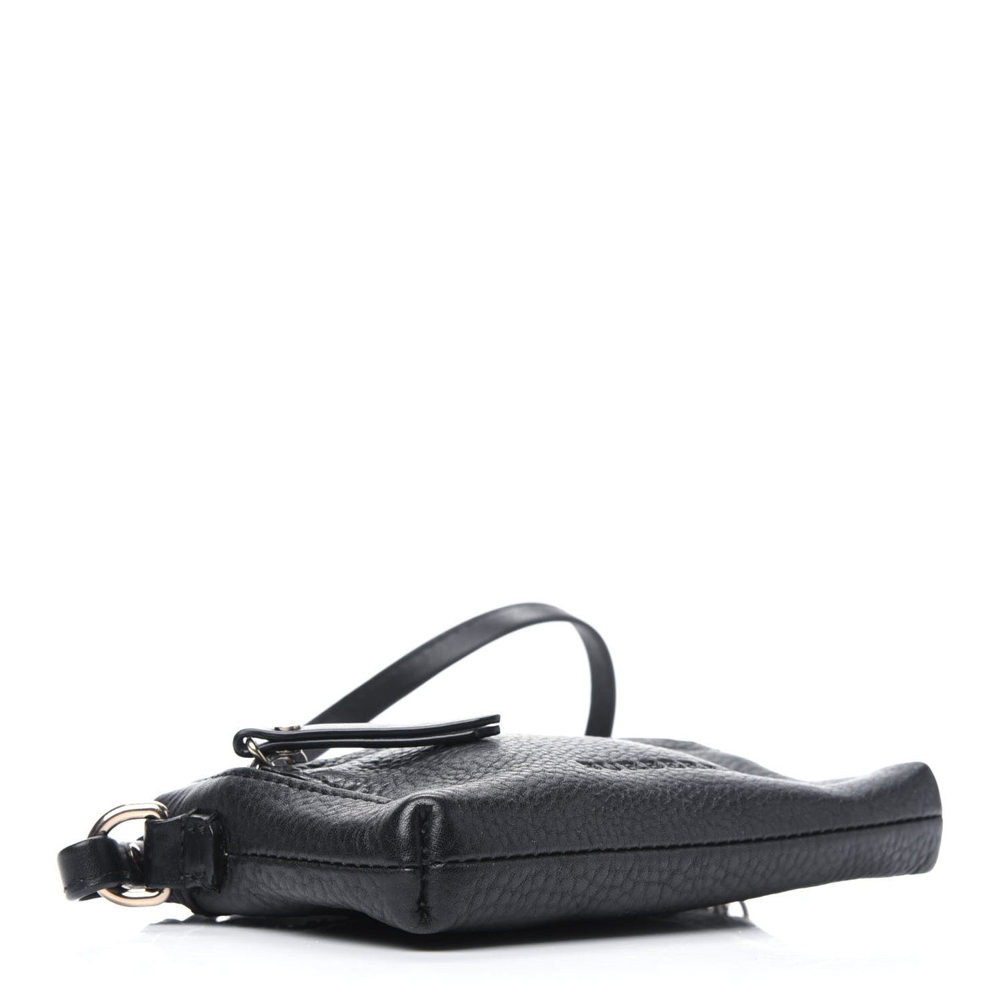 Grain Calfskin Mini Crossbody Bag Black