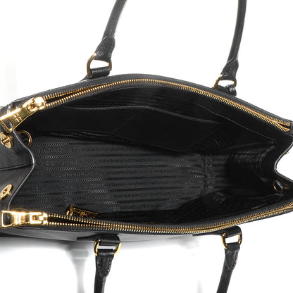 Prada Saffiano Lux Medium Double Zip Tote Nero Black 5 of 10