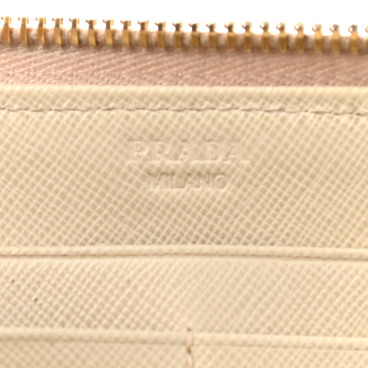 Saffiano Metal Zip Around Wallet Cera