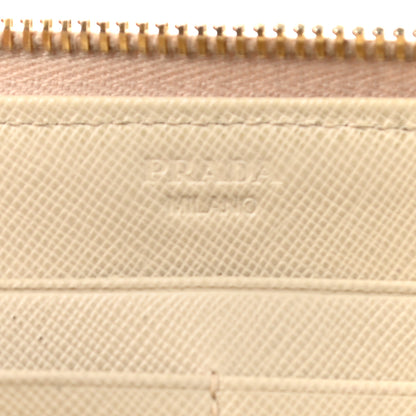 Prada Saffiano Metal Zip Around Wallet Cera 6 of 8