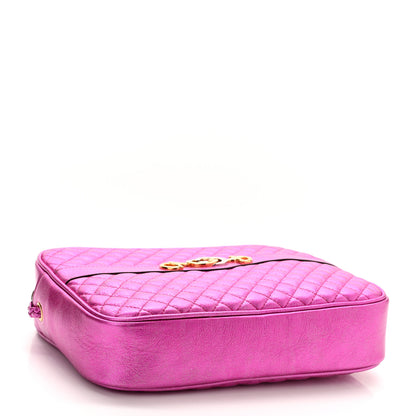 Gucci Laminated Nappa Trapuntata Small Zumi Shoulder Bag Fuxia 4 of 11