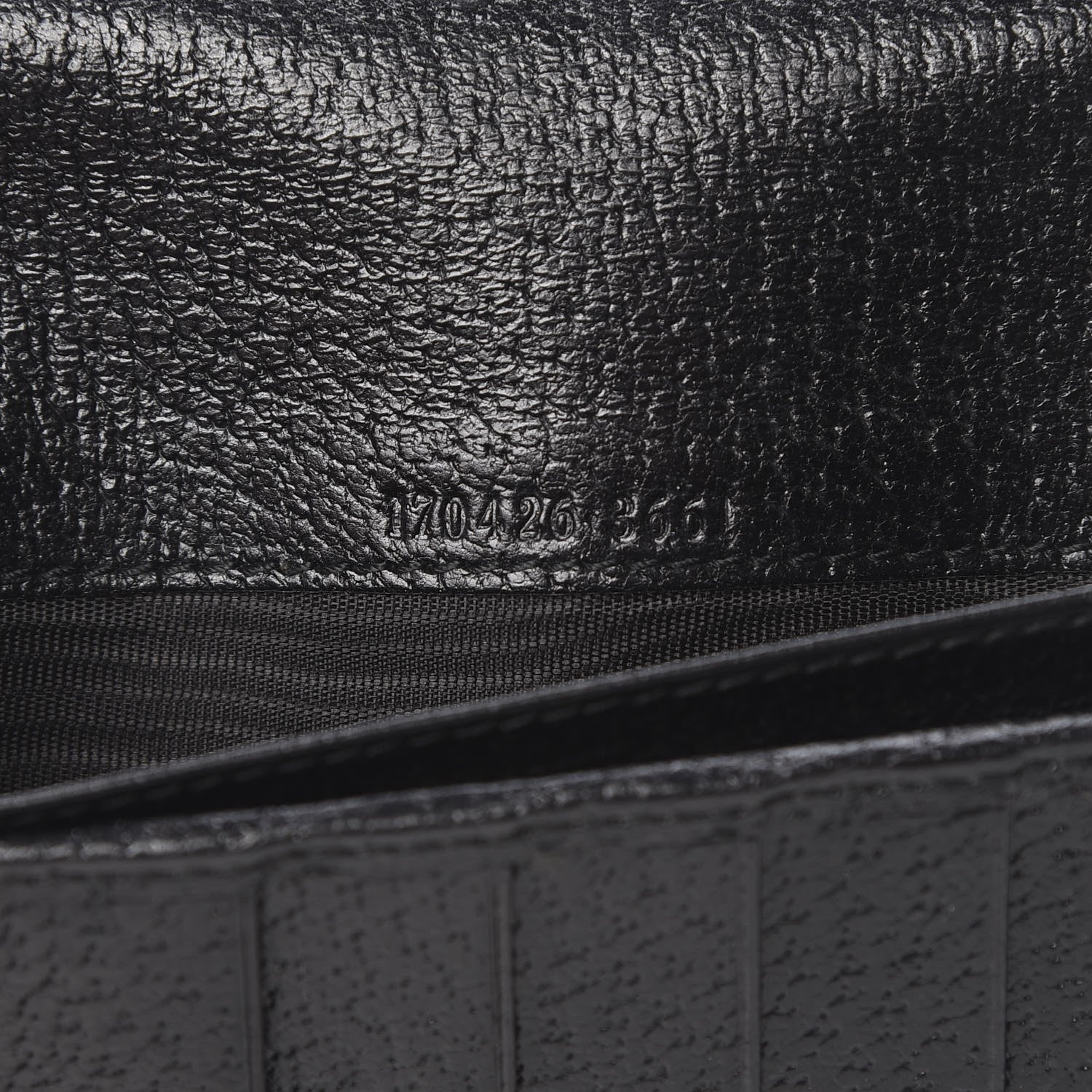 Gucci Monogram Metal Bar Chain Wallet Black 7 of 13