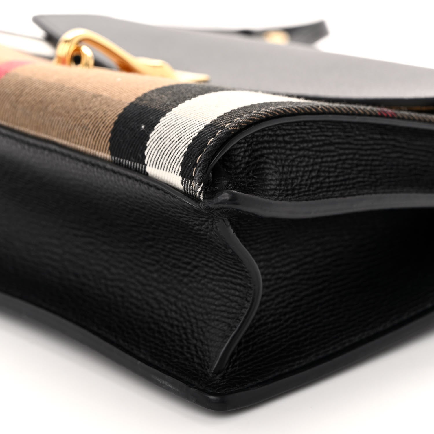 Burberry Derby Calfskin House Check Small Macken Crossbody Bag Black 9 of 9