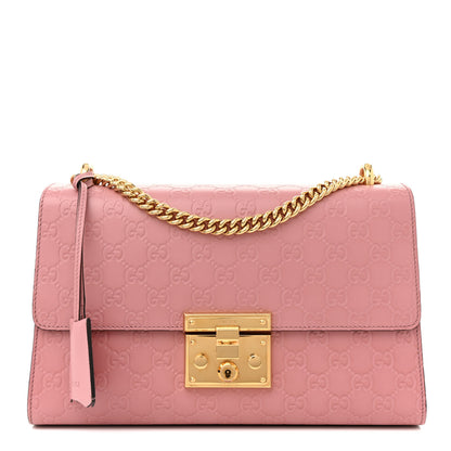 Gucci Guccissima Signature Medium Padlock Shoulder Bag Rose Baby Candy 1 of 14