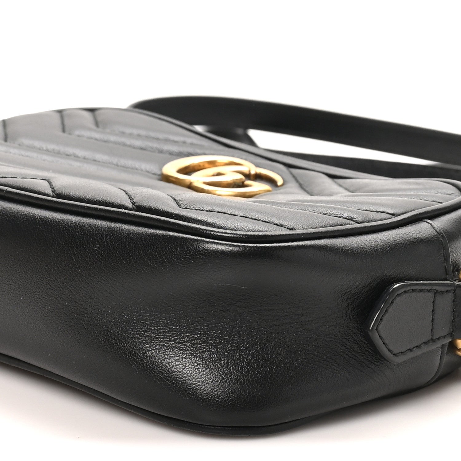 Gucci Calfskin Matelasse Mini GG Marmont Chain Shoulder Bag Black 10 of 10