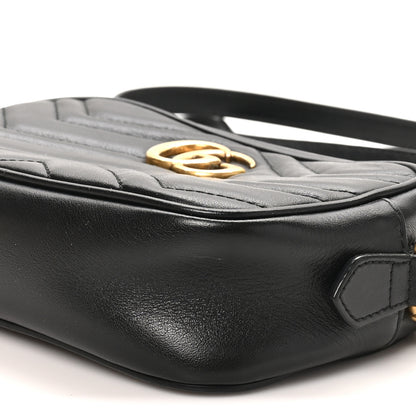 Gucci Calfskin Matelasse Mini GG Marmont Chain Shoulder Bag Black 10 of 10