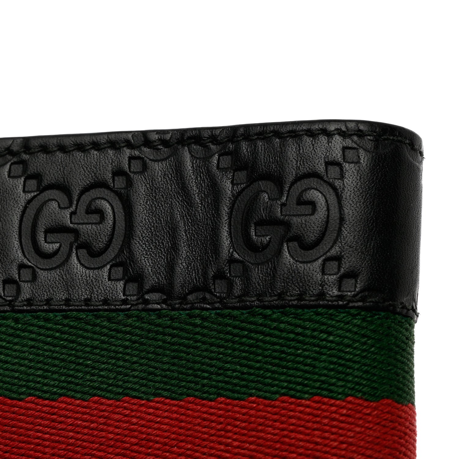 Gucci Guccissima Signature Web New Web Bi-Fold Coin Wallet Black 8 of 10