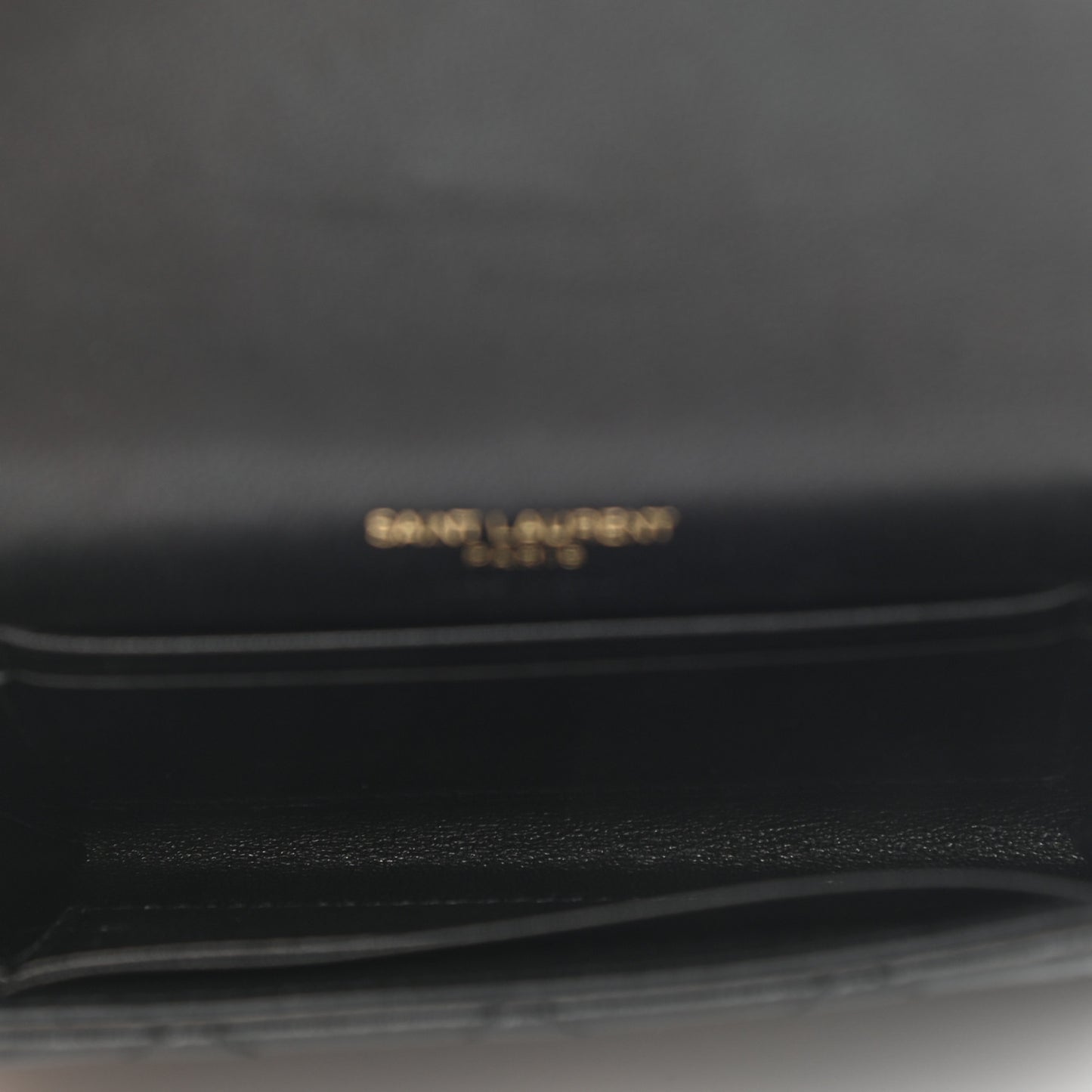Lambskin Quilted Monogram Gaby Small Envelope Wallet Black