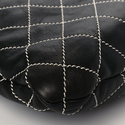 Chanel Lambskin Contrast Stitch Shoulder Bag Black 9 of 10