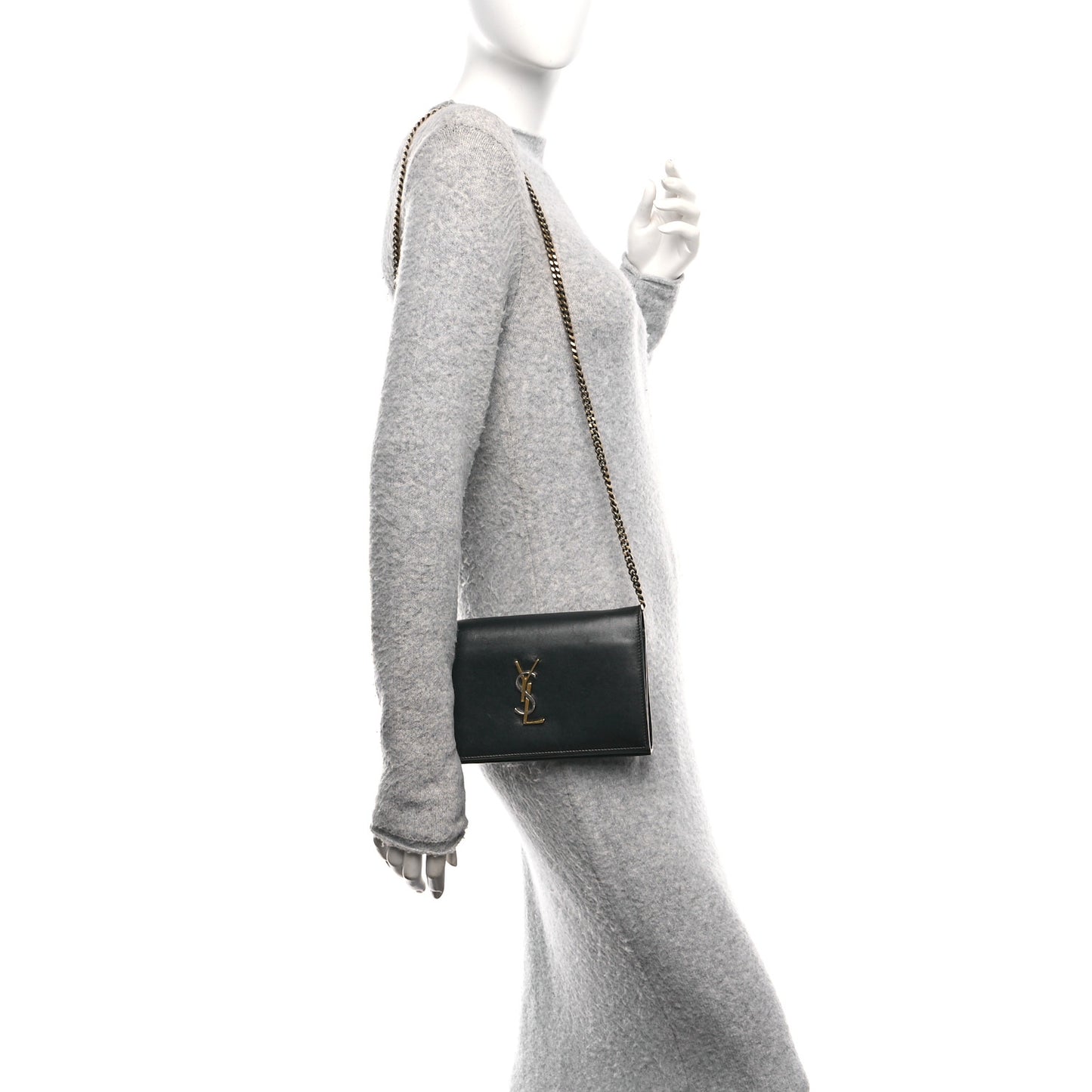 Smooth Calfskin Tri-Metal Cassandre Wallet On Chain WOC Black