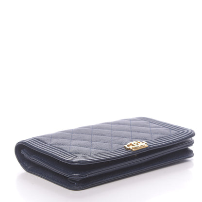 Chanel Caviar Quilted Boy Wallet On Chain WOC Navy 4 of 14