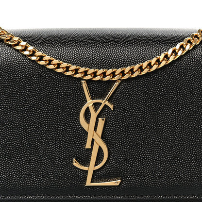Saint Laurent Grain De Poudre Small Monogram Kate Satchel Black 9 of 11