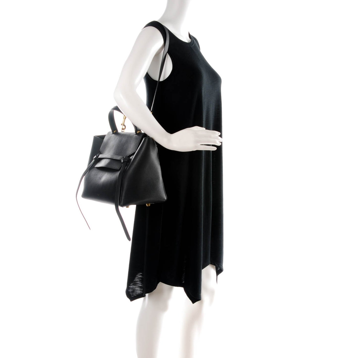 Baby Grained Calfskin Mini Belt Bag Black