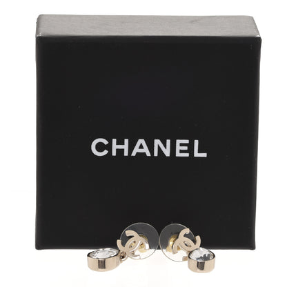 Chanel Crystal CC Tear Drop Earrings Gold 5 of 5