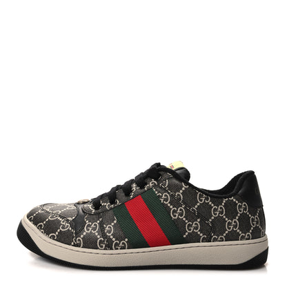 Gucci GG Supreme Web Mens Screener Sneakers 8 Black Grey 1 of 9