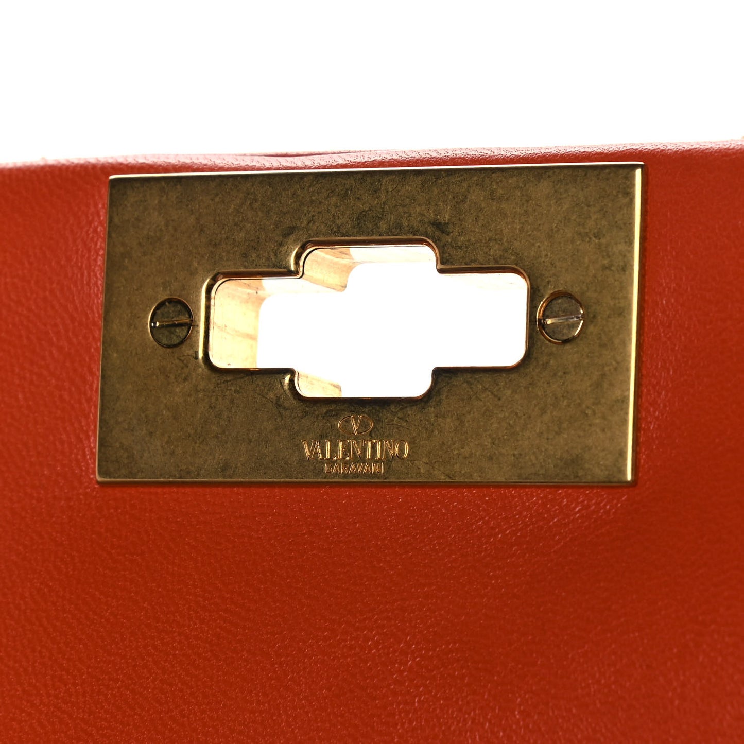 Nappa Medium Roman Stud Shoulder Bag Orange Zest