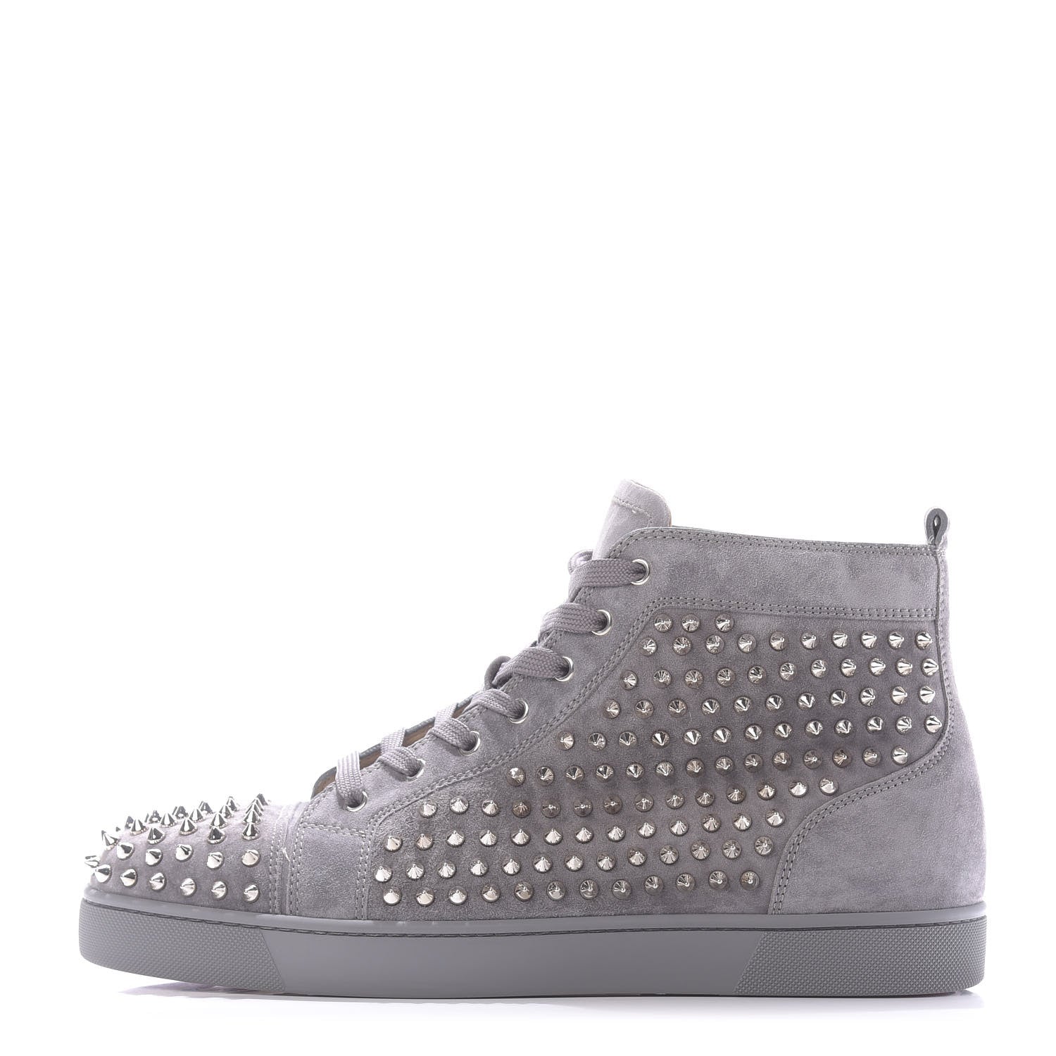 Christian Louboutin Veau Velours Mens Louis Spikes Flat Sneakers 46 Squale 1 of 9