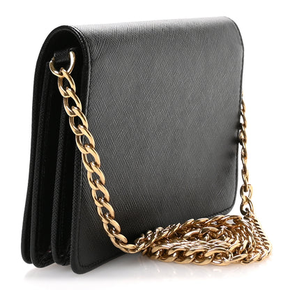 Prada Saffiano Lux Chain Wallet Nero Black 4 of 11