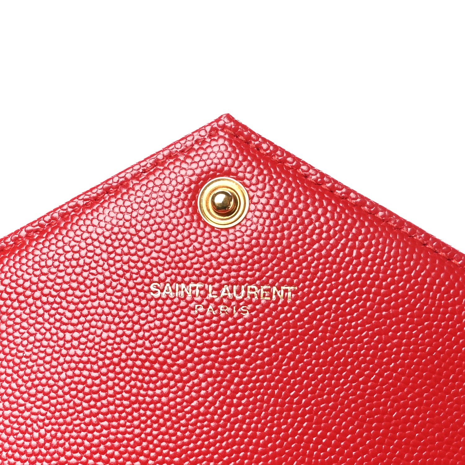 Saint Laurent Grain De Poudre Matelasse Chevron Monogram Envelope Chain Wallet New Red 6 of 10