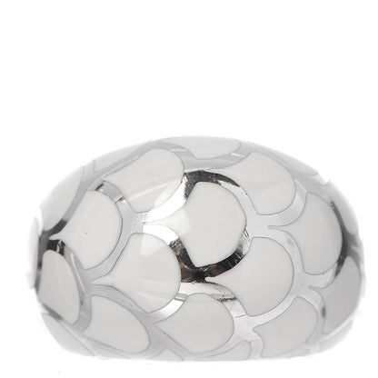 John Hardy Sterling Silver White Enamel 16mm Naga Dome Ring 55.7 7.5 1 of 5